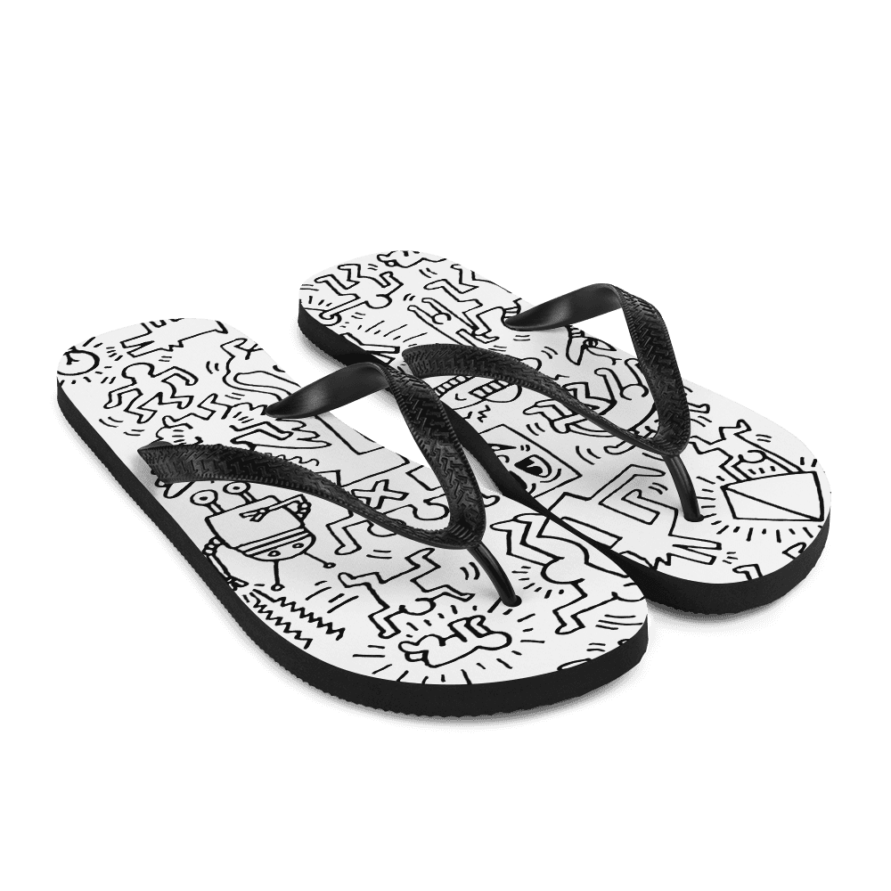 Panel Pattern Street Art Flip-Flops