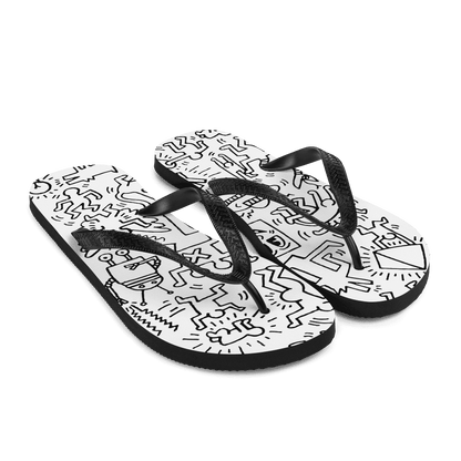 Panel Pattern Street Art Flip-Flops