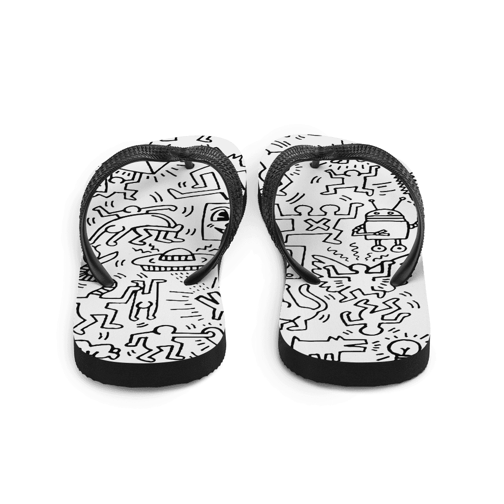 Panel Pattern Street Art Flip-Flops