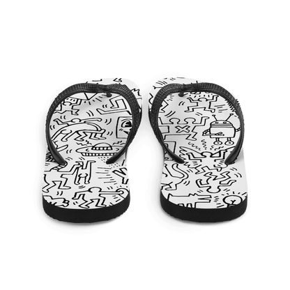 Panel Pattern Street Art Flip-Flops