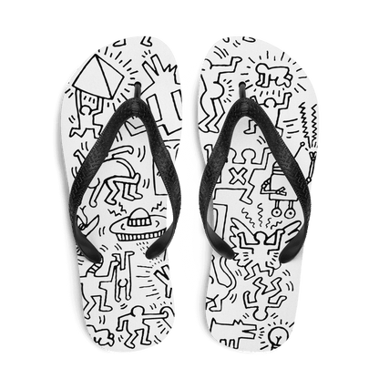 Panel Pattern Street Art Flip-Flops